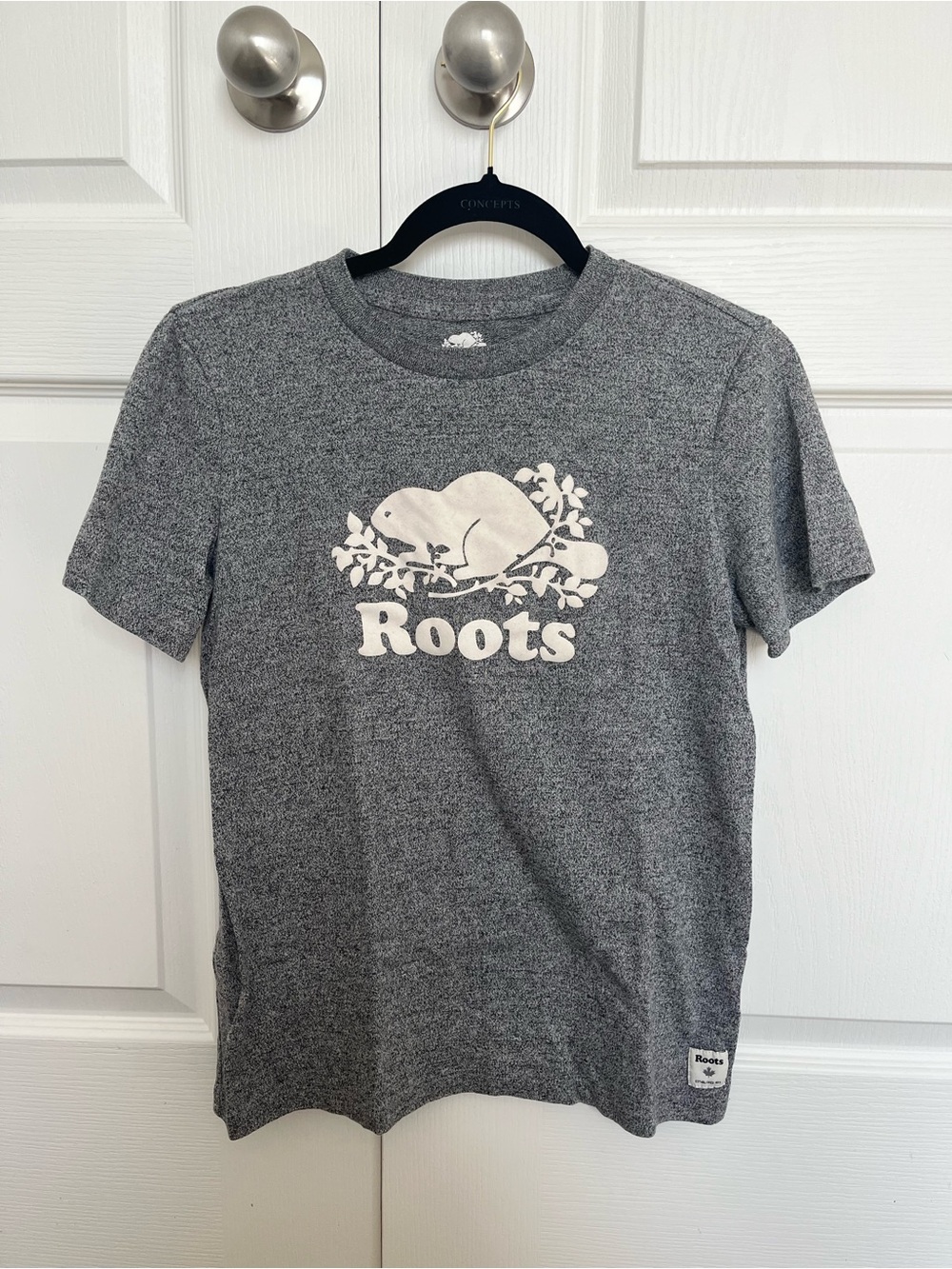 Heather Grey Roots Logo Tshirt